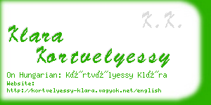 klara kortvelyessy business card